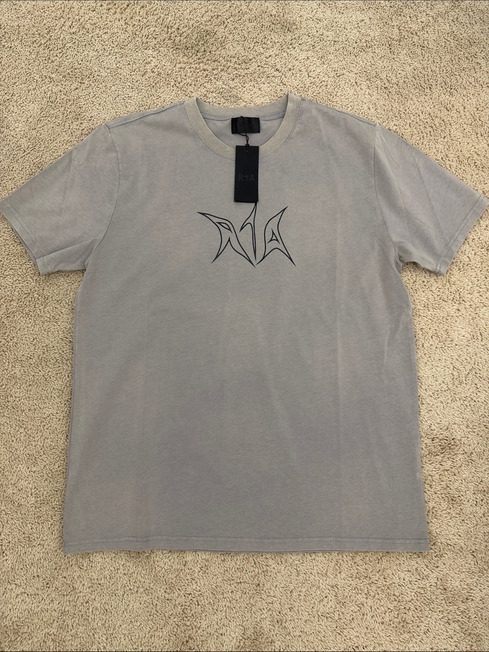 RtA Men's Grey-Tan Graphic Logo T-Shirt NWT Size L New with Tags